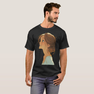 Camiseta Arte Estético de Chica Rubia Soñadora
