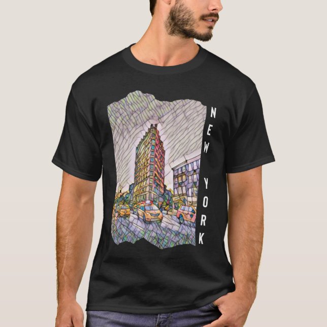 Camiseta Arte estético de mosaico en la ciudad de Nueva Yor (Anverso)