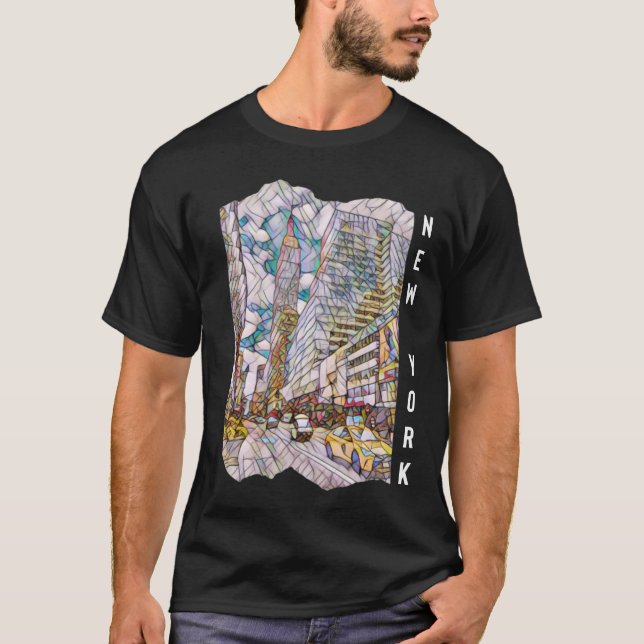 Camiseta Arte estético de mosaico en la ciudad de Nueva Yor (Anverso)