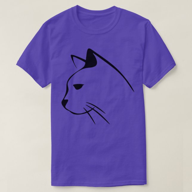 Camiseta Arte estilizado de línea de gato (Diseño del anverso)