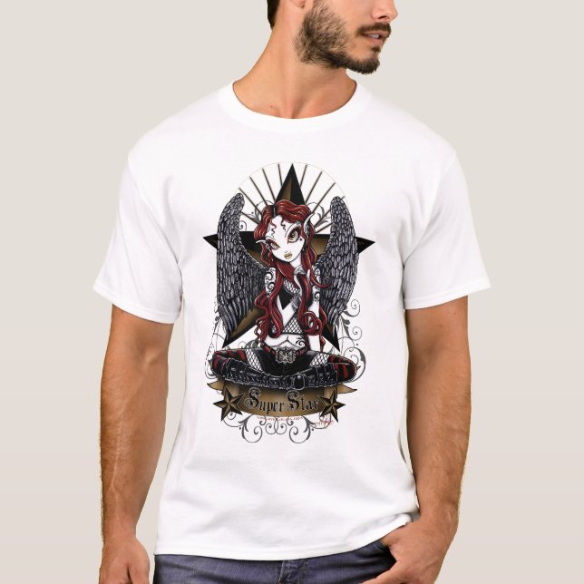 Camiseta Arte estupendo de Myka Jelina del ángel de la (Anverso)