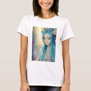 Camiseta Arte etéreo de fantasía   Hermosa hada azul