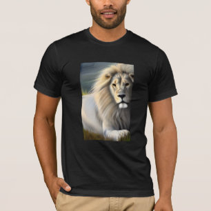 Camiseta Arte etéreo de León Majestuoso Blanco