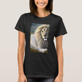 Camiseta Arte etéreo de León Majestuoso Blanco