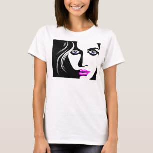 CAMISETA ARTE EXÓTICO DE LA CARA DE LA MUJER
