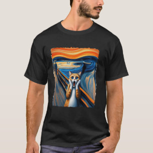 Camiseta Arte expresionista de gato artístico divertido par