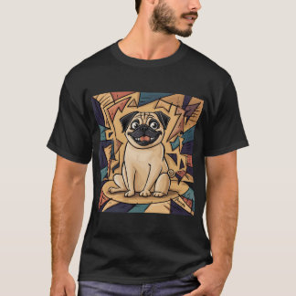 Camiseta Arte expresivo para amantes de Pug en pug de los a