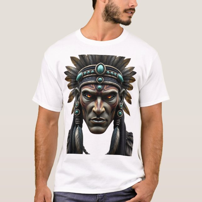 Camiseta Arte facial del sacerdote maya (Anverso)