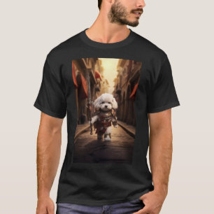 Camiseta Arte fantasmal: Mini perro biichón maltés blindado