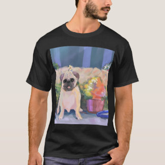 Camiseta Arte Feliz Cachorro Pug