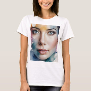 Camiseta Arte femenino de doble exposición