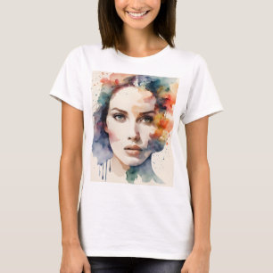 Camiseta Arte femenino de doble exposición