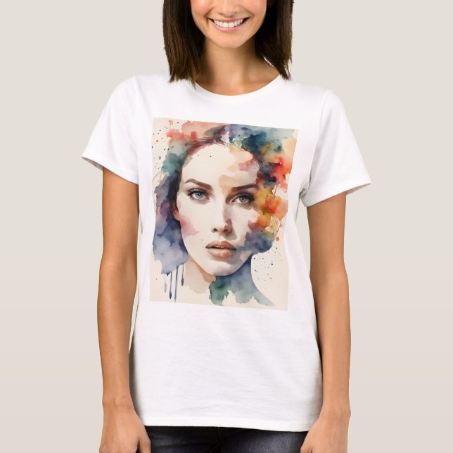 Camiseta Arte femenino de doble exposición (Anverso)