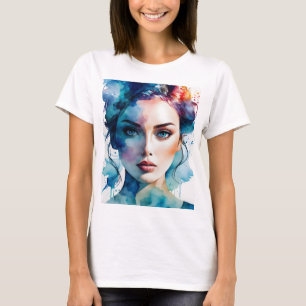 Camiseta Arte femenino de doble exposición