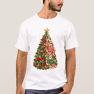 Camiseta Arte festivo del árbol de Navidad