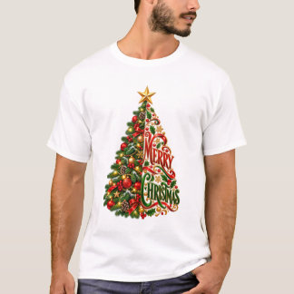 Camiseta Arte festivo del árbol de Navidad