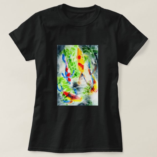 Camiseta Arte fino de Koi Watercolor (Diseño del anverso)