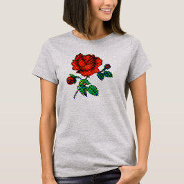 Camiseta Arte fino de medio tono de flor de rosa