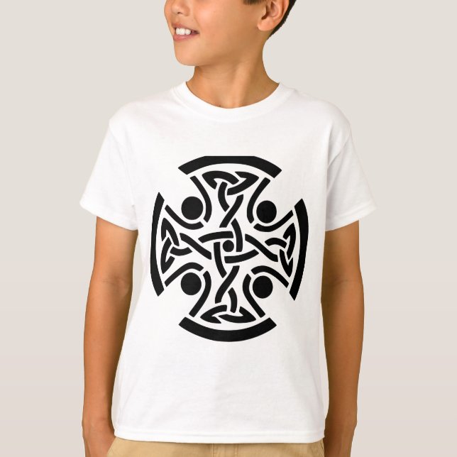 Camiseta Arte fino de nudo de cruz celta antigua (Anverso)
