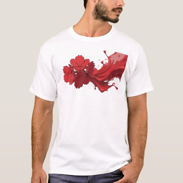 Camiseta Arte Flor ABSTRACTA Moda Artística (Anverso)