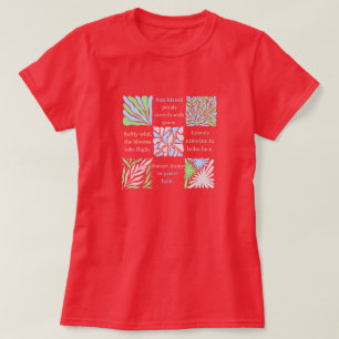 Camiseta Arte floral boho en tonos pasteles