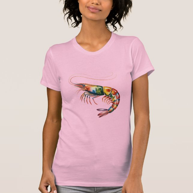 Camiseta Arte floral de camarones (Anverso)
