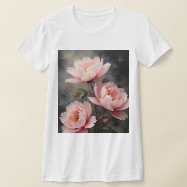 Camiseta Arte floral de peonía (Distribución)