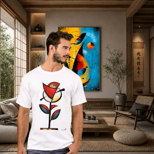 Camiseta Arte floral moderno de rosa expresionista abstract