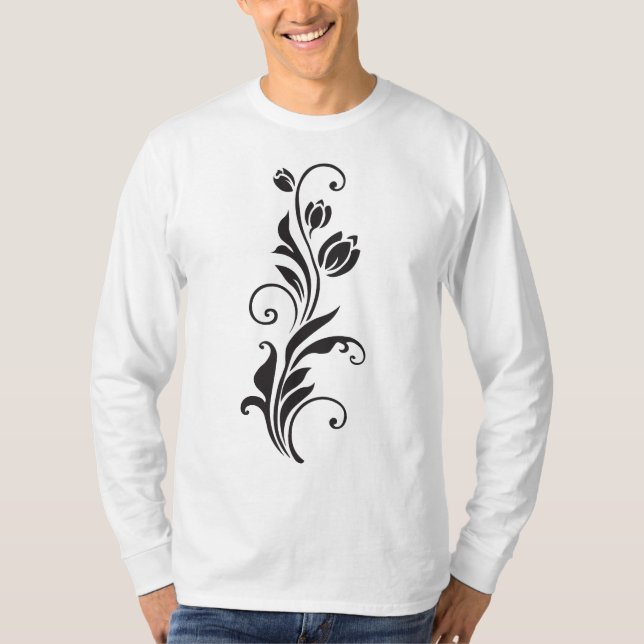 Camiseta Arte Floral Ornamental Elegante (Anverso)