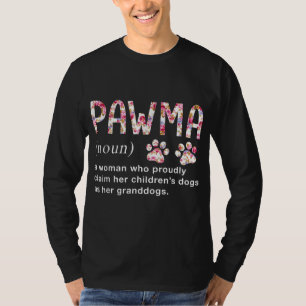 Camiseta Arte floral Pawma Noun Definición Mama Grandma Dog