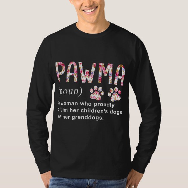 Camiseta Arte floral Pawma Noun Definición Mama Grandma Dog (Anverso)