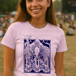Camiseta Arte Floral Psicodélico Art Nouveau Vintage de los