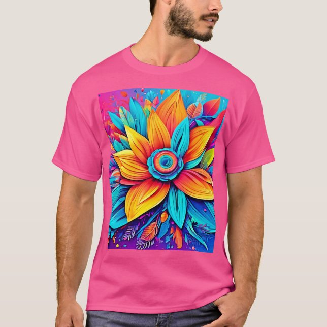Camiseta Arte Floral Vibrante (Anverso)