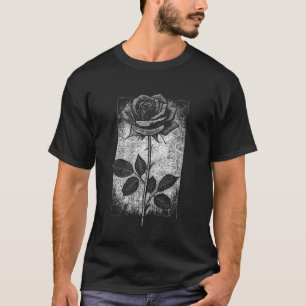 Camiseta Arte floral vintage estético oscuro rosa gótico, T