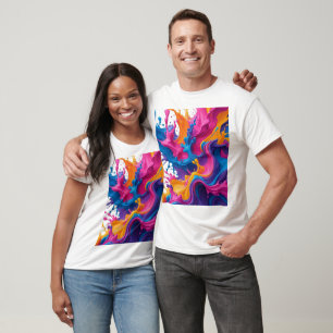Camiseta Arte fluido vibrante abstracto - Diseño de salpica