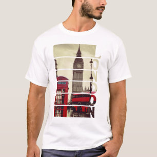 Camiseta Arte fotográfico vintage de Londres con Big Ben y