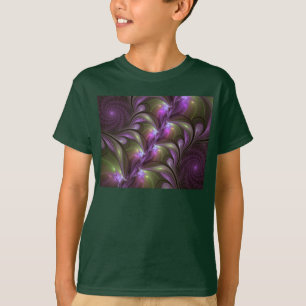 Camiseta Arte fractal abstracto colorido violeta púrpura ca