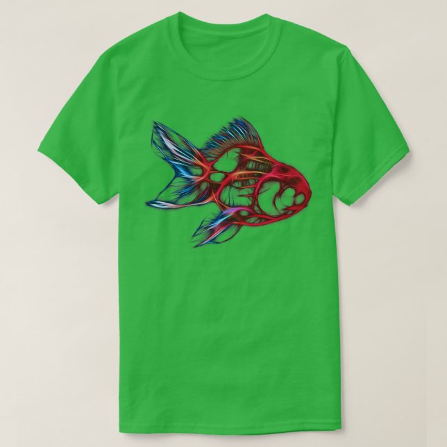 Camiseta Arte fractal de pescado de oro (Diseño del anverso)