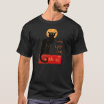 Camiseta Arte francés Steinlen Black Cat Classic<br><div class="desc">El gato negro - Un hermoso gato negro vintage del artista francés Theophile Steinlen,  un poster clásico del cabaret de Chat Noir de Victoria en Montmartre en París,  Francia.</div>