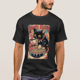 Camiseta Arte Gato Ramen Ramen Cultura Japonesa