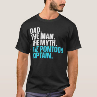Camiseta Arte genial de barco pontón para papá capitán de p