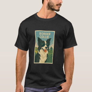 Camiseta Arte genial de Border Collie Impresión minimalista