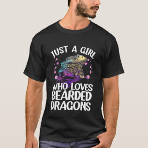 Camiseta Arte genial de dragón barbudo para chicas mujeres 
