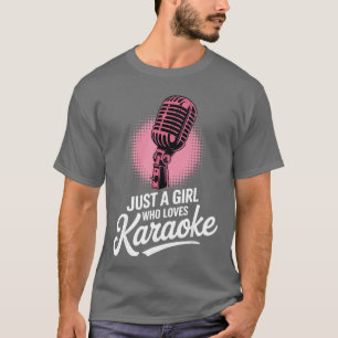Camiseta Arte genial de karaoke para mujeres chicas cantand
