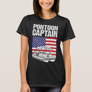 Camiseta Arte genial del capitán de barco pontón para hombr