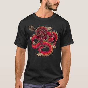 Camiseta Arte genial y feroz dragón rojo