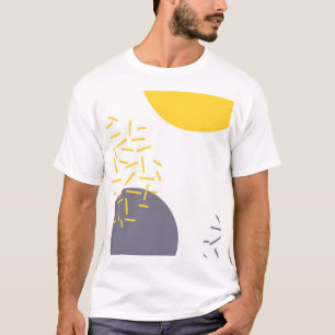 Camiseta Arte geométrico amarillo, fresco, moderno y de mod