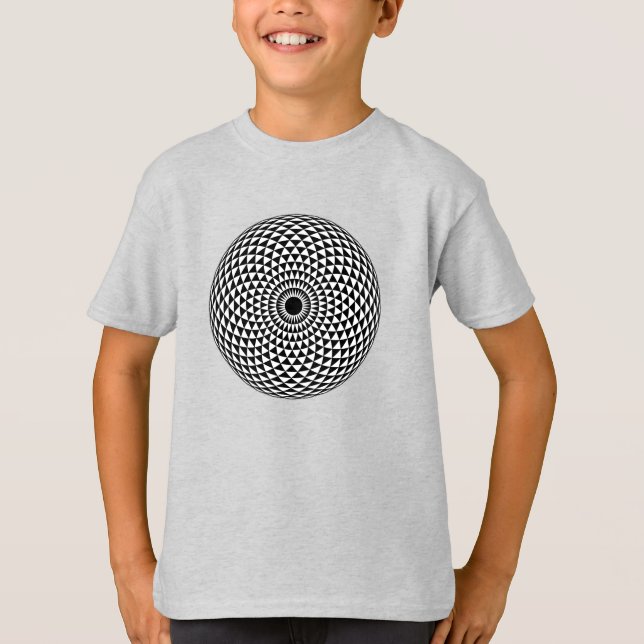 Camiseta Arte geométrico de Mandala blanca y negra espiritu (Anverso)