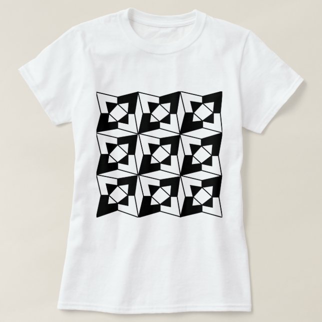 Camiseta Arte geométrico en blanco y negro (Diseño del anverso)