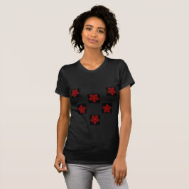 Camiseta Arte geométrico fino sangre estrella roja corazón 